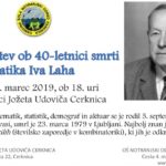 Prireditev ob 40-letnici smrti matematika Iva Laha