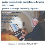 Recital neuglasbenih pesmi Janeza Kranjca - Po sledi spomina