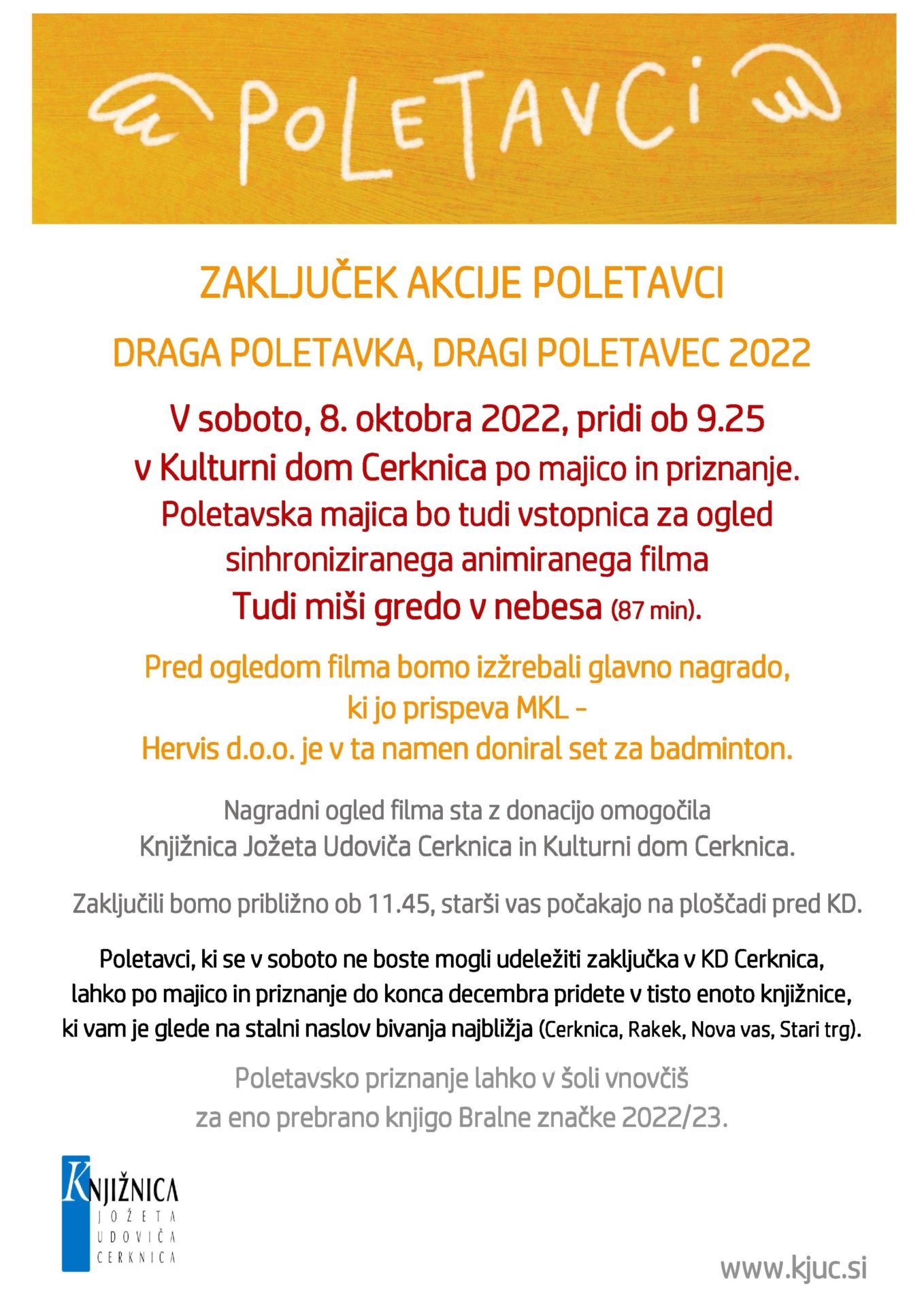 Zaključek akcije Poletavci