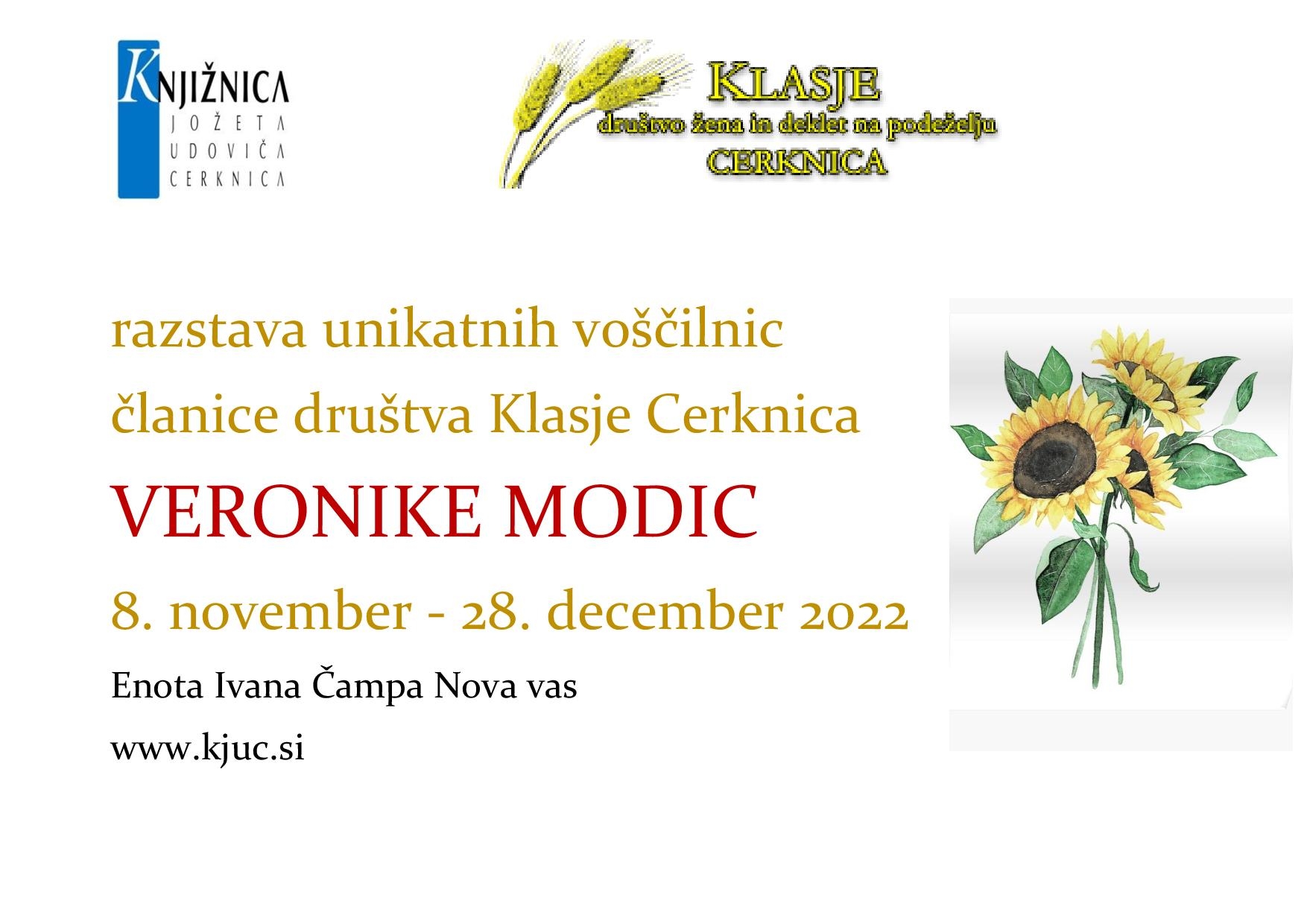 Razstava unikatnih voščilnic Veronika Modic, članice društva Klasje Cerknica