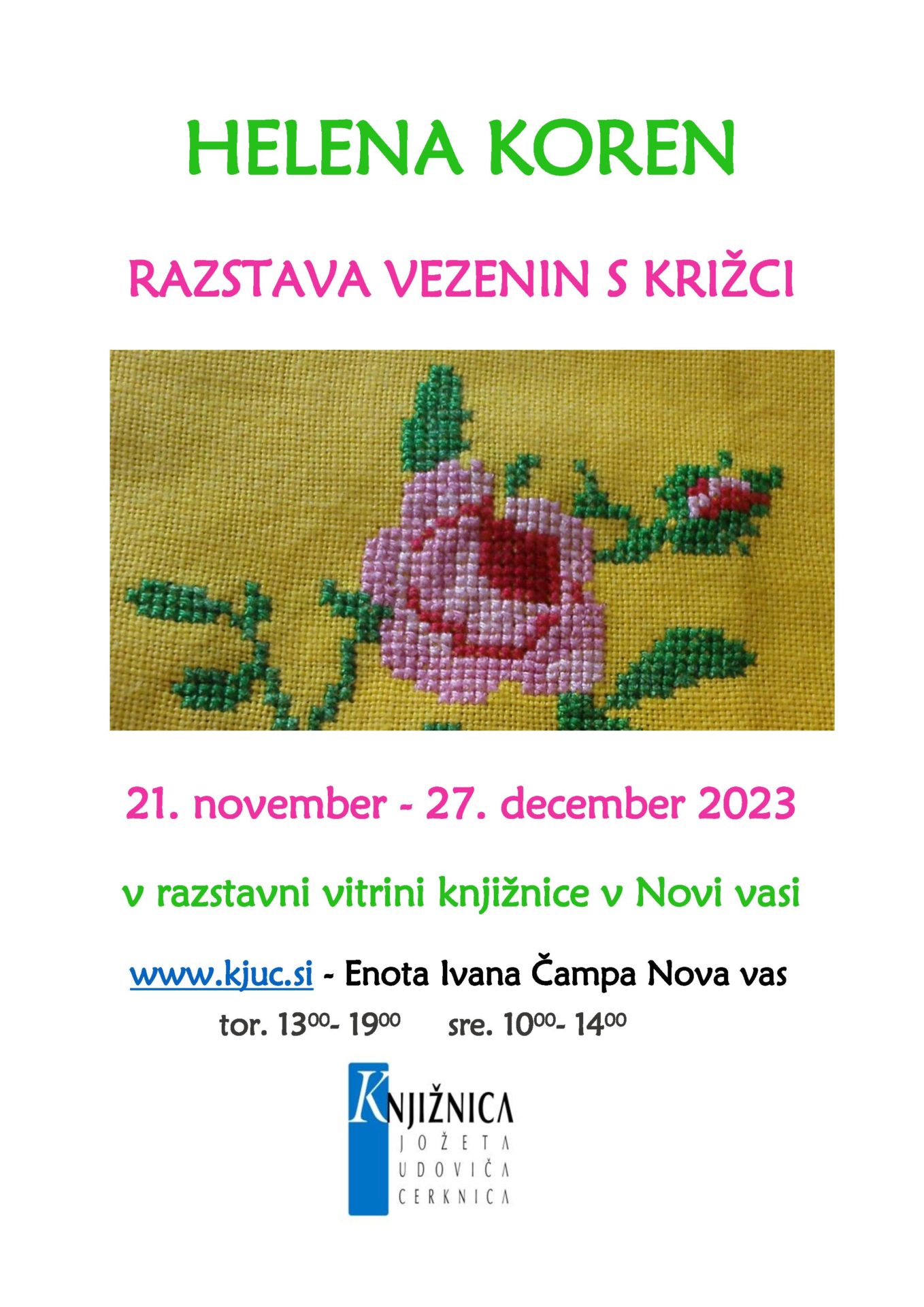 Helena Koren: Vezenine s križci - razstava