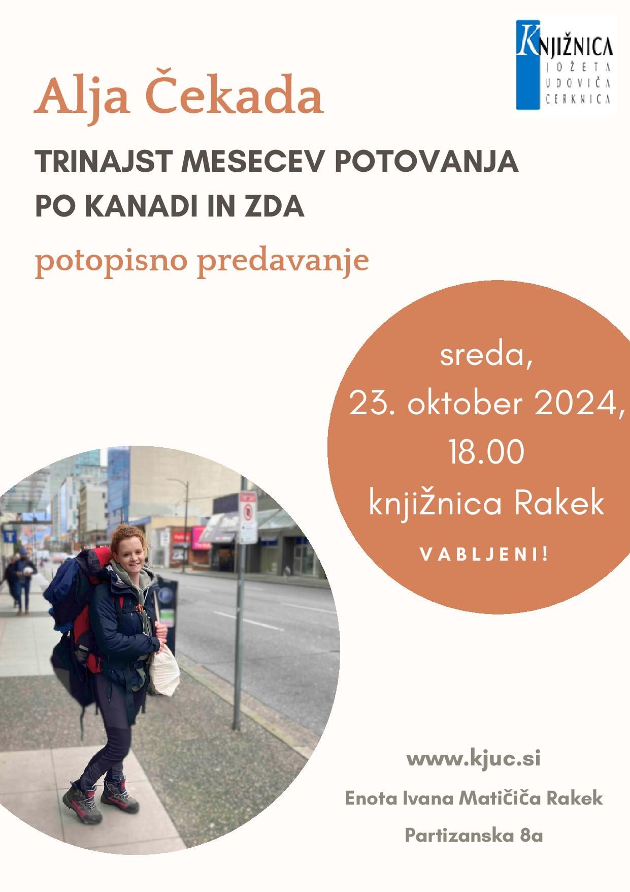 Alja Čekada - Trinajst mesecev potovanja po Kanadi in ZDA