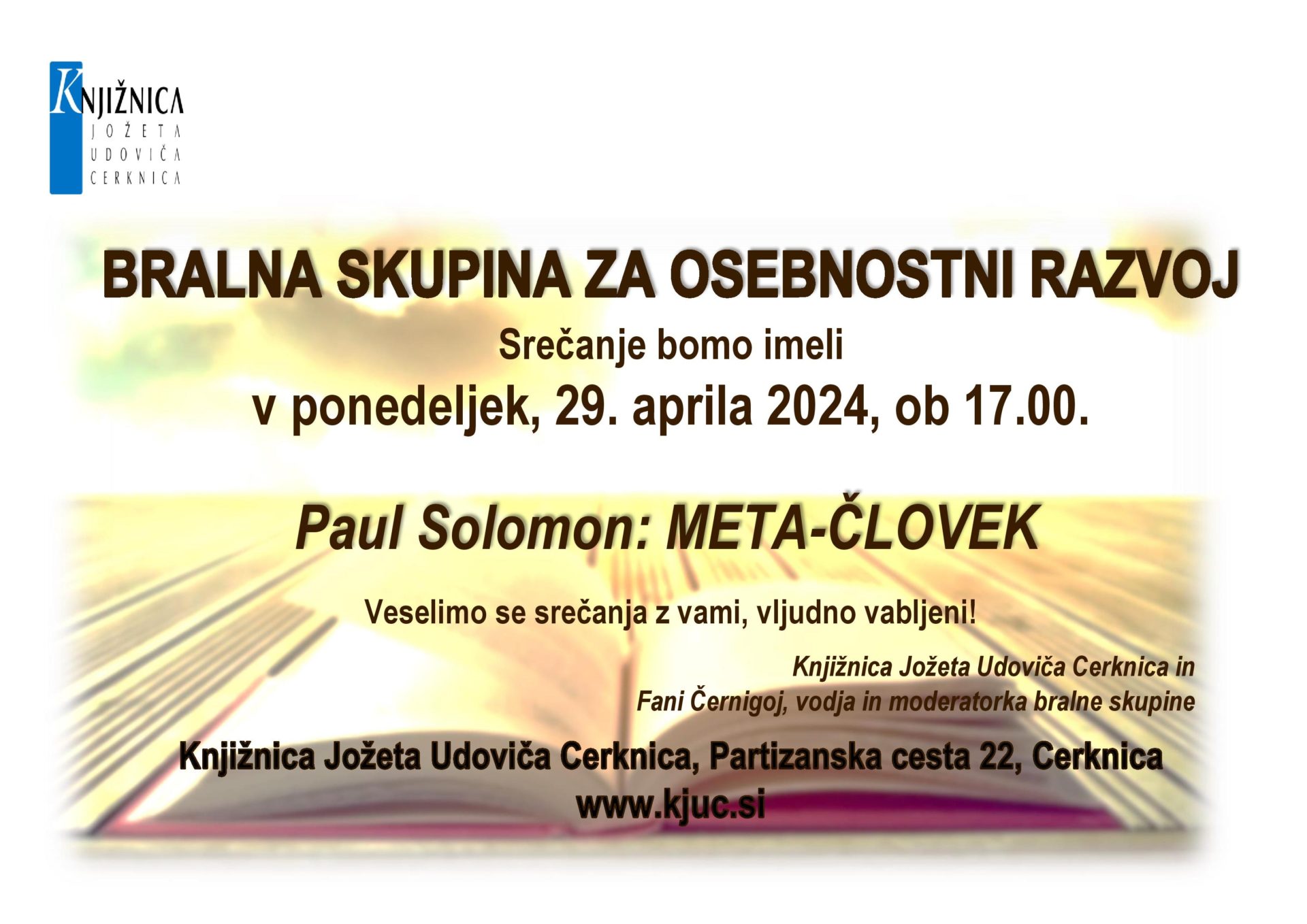 Srečanje Bralne skupine za osebnostni razvoj