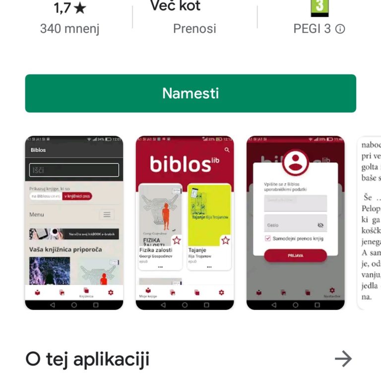 Posodobljena aplikacija Biblos 2 – Kratek vodič za izposojo e-knjig na mobilnih napravah Android