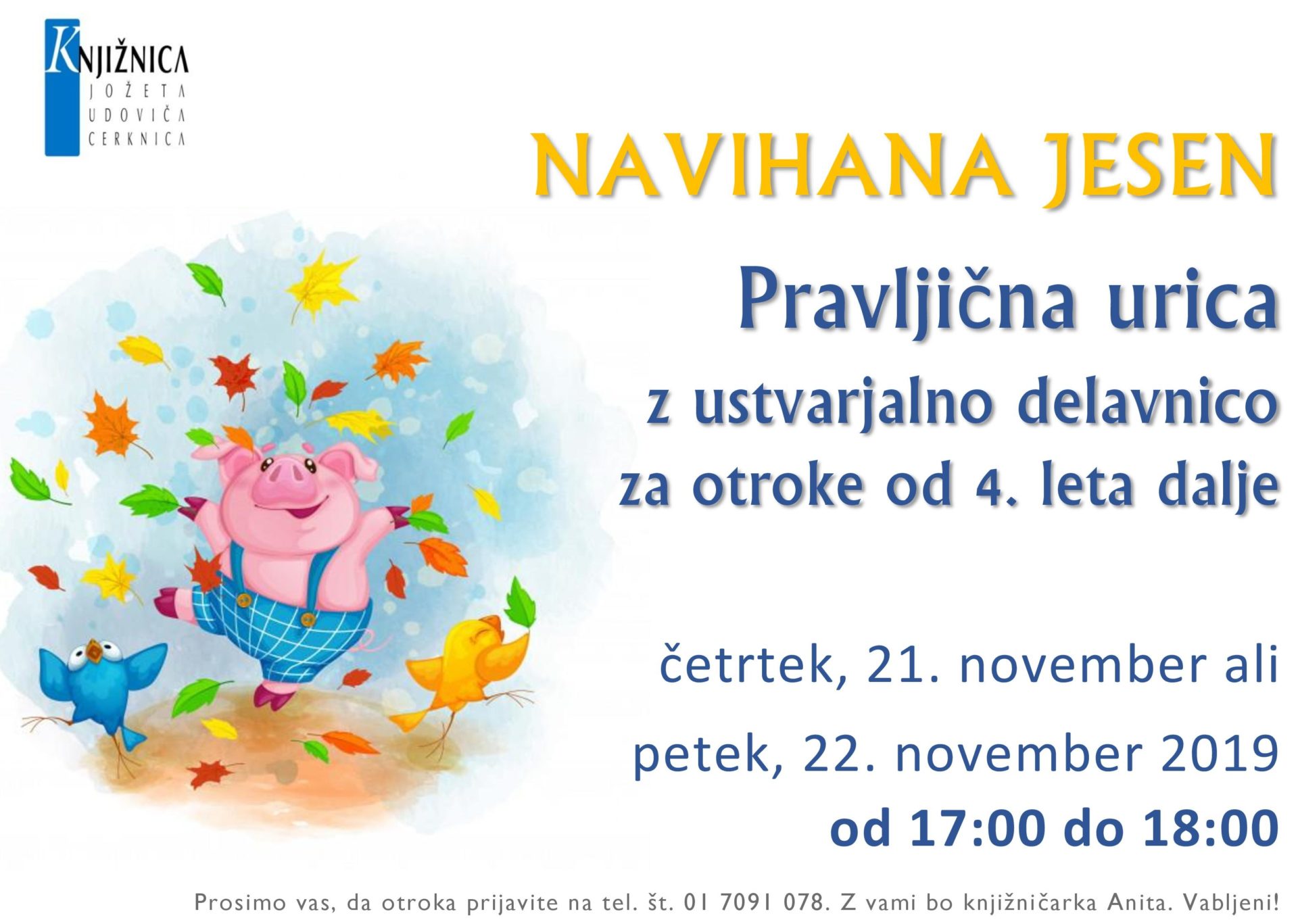 Pravljična urica z ustvarjalno delavnico za otroke od 4. leta dalje
