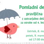 Pomladni dežnik pravljična urica z ustvarjalno delavnico za otroke od 4. leta dalje