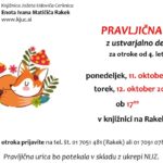 Pravljična urica z ustvarjalno delavnico za otroke od 4. leta dalje – Rakek