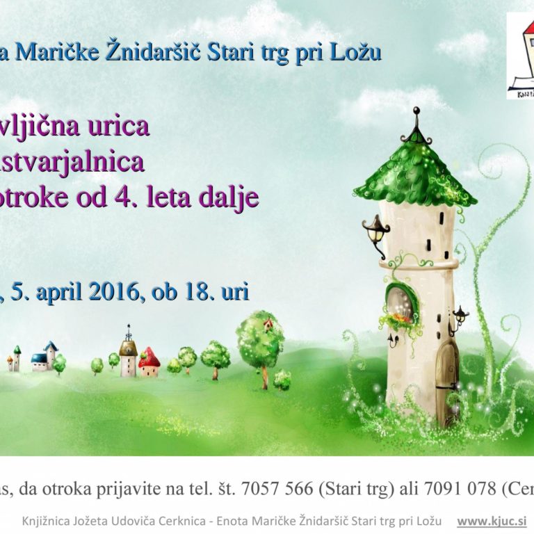 Pravljična urica in ustvarjalna delavnica za otroke od 4. leta dalje