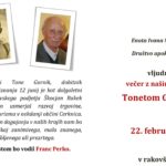 Večer z našim krajanom Tonetom Gornikom