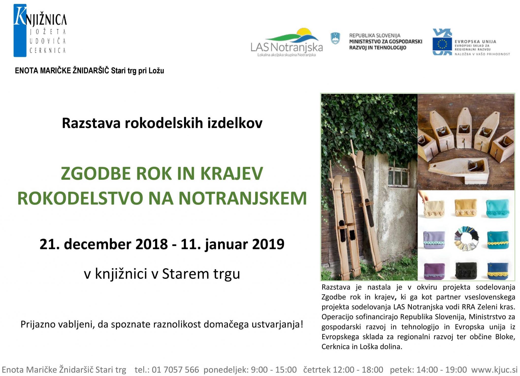 Zgodbe rok in krajev – rokodelstvo na Notranjskem - razstava