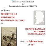 Prireditev ob slovenskem kulturnem prazniku in odprtje razstave mozaikov Silvestra Bajca