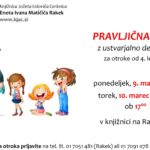 Pravljična urica z ustvarjalno delavnico za otroke od 4. leta dalje – Rakek