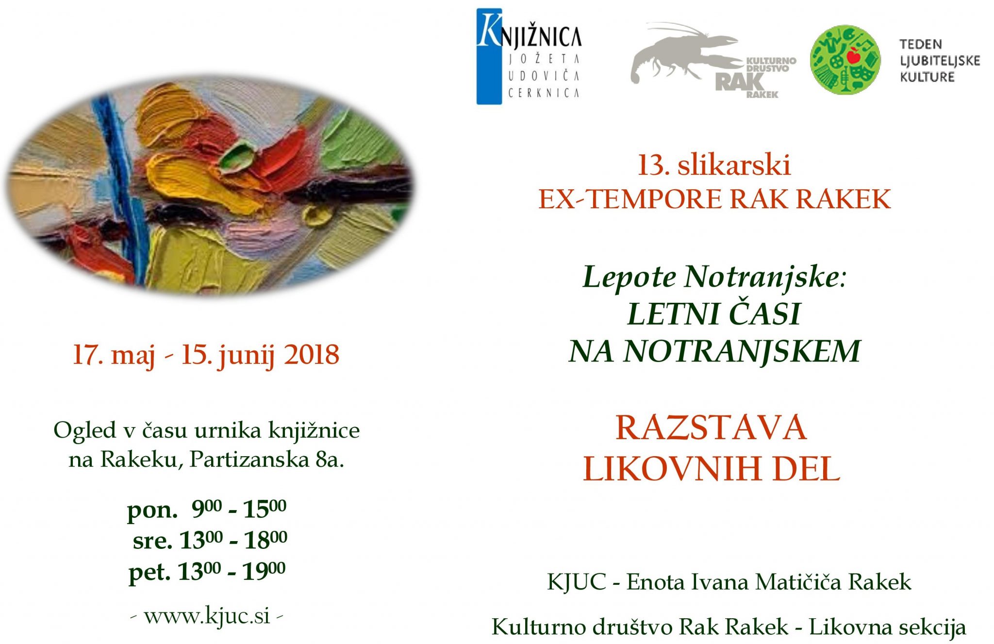 13. slikarski Ex-tempore Rak Rakek – razstava likovnih del