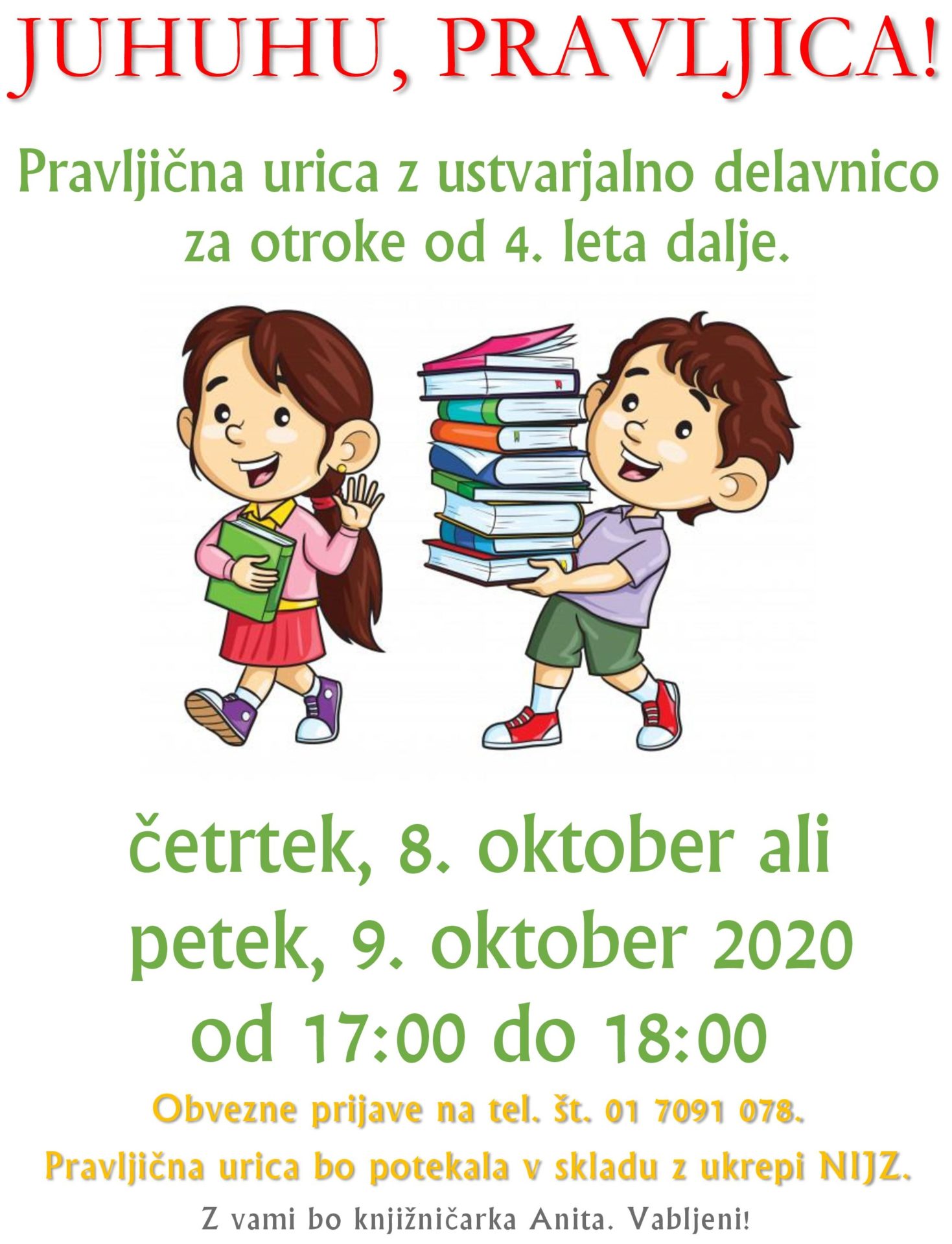 Pravljična urica z ustvarjalno delavnico za otroke od 4. leta dalje – Cerknica