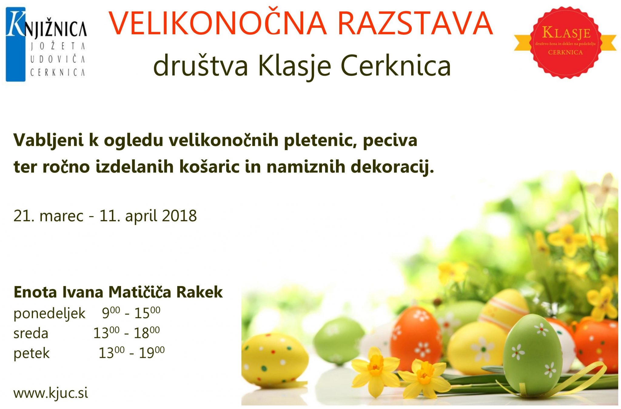 Velikonočna razstava društva Klasje Cerknica