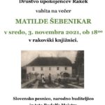 PRESTAVLJENO / Večer Matilde Šebenikar