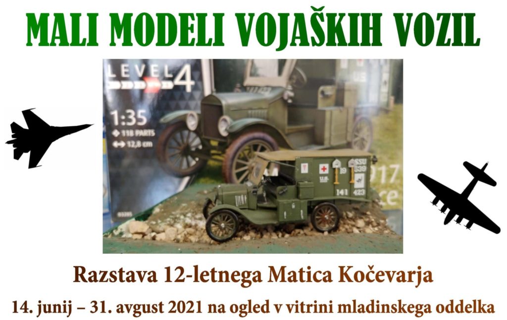 Mali modeli vojaških vozil - razstava 12-letnega Matica Kočevarja