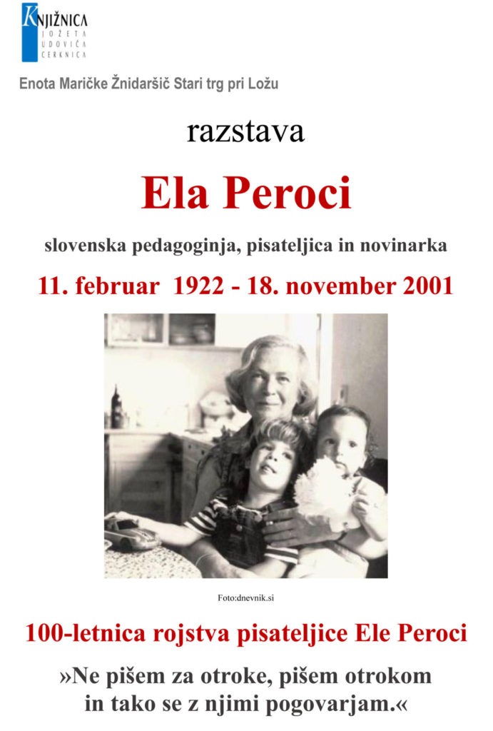 100-letnica rojstva pisateljice Ele Peroci
