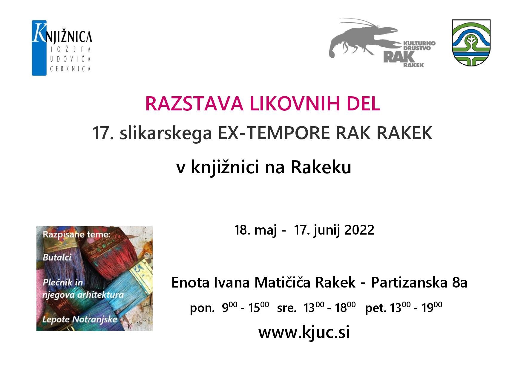 17. slikarski Ex-tempore Rak Rakek: razstava likovnih del