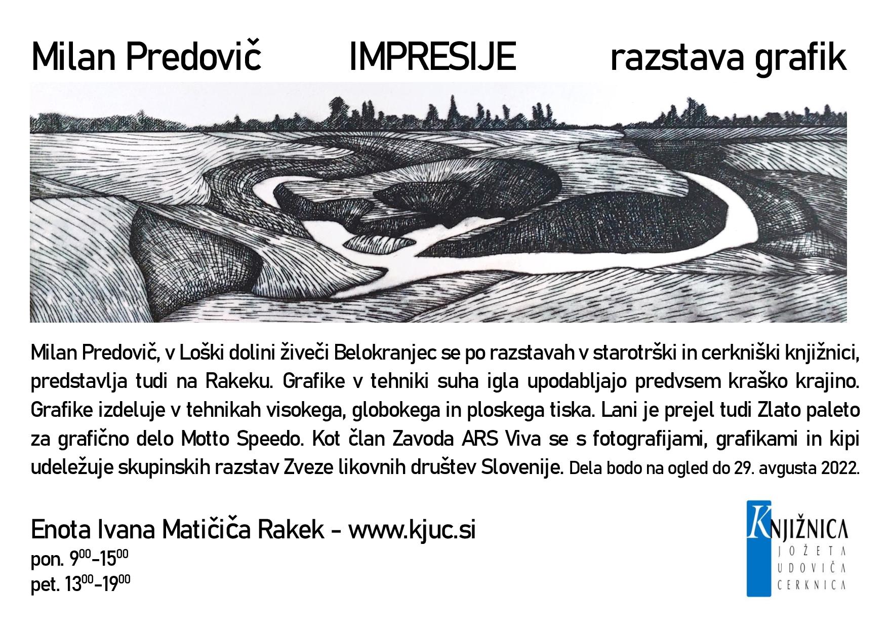 Milan Predovič: Impresije - razstava grafik