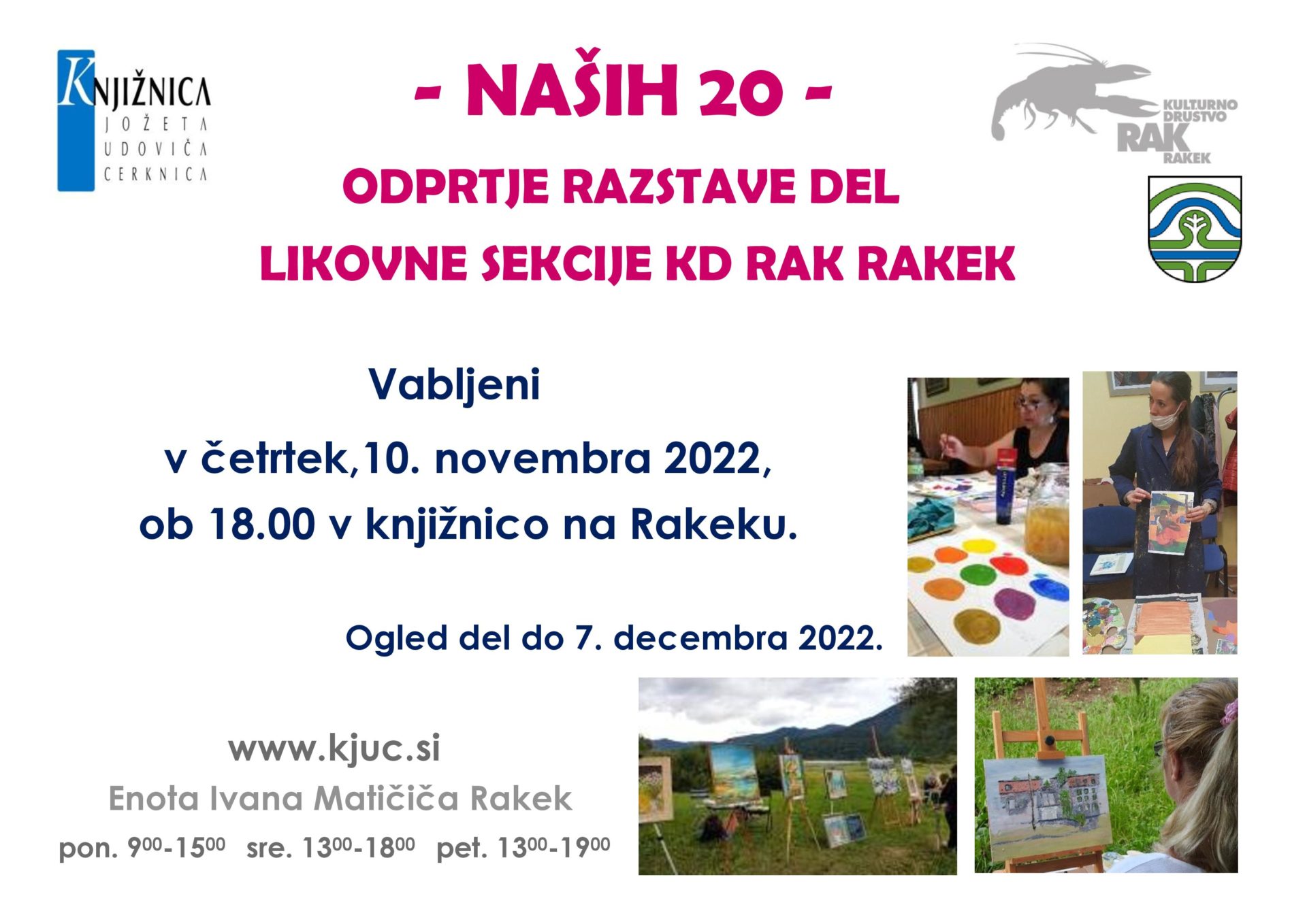 Naših 20 - odprtje razstave del likovne sekcije KD Rak Rakek