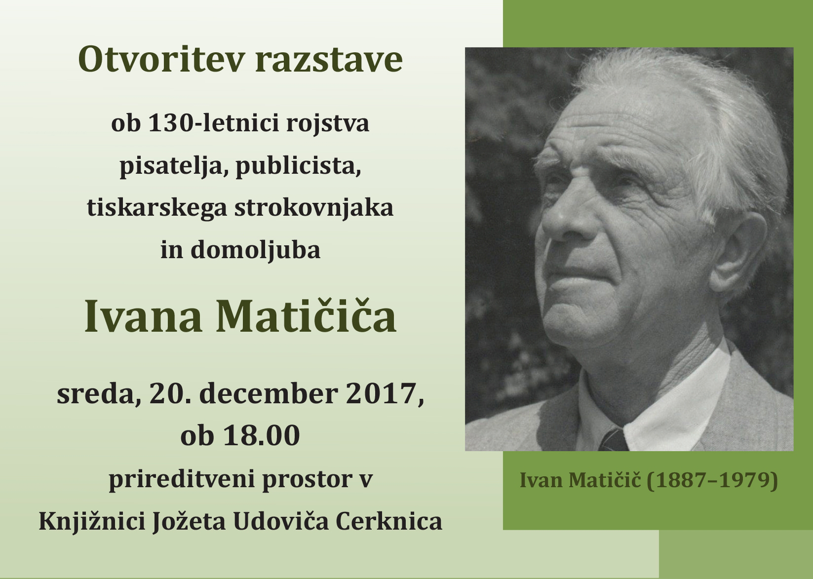 Ivan Matičič - otvoritev razstave ob 130-letnici rojstva
