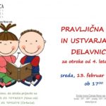 Pravljična ura in ustvarjalna delavnica za otroke od 4. leta dalje