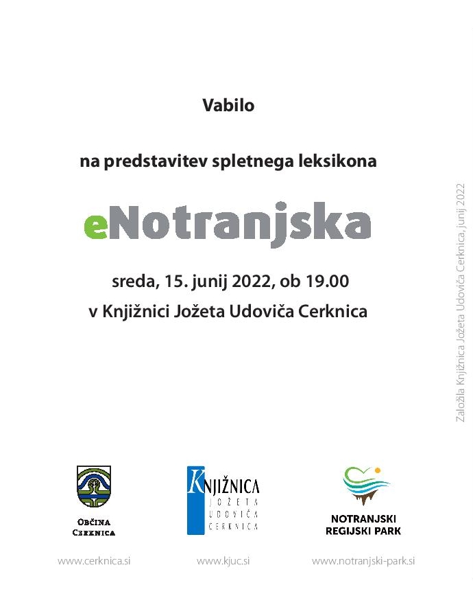 Predstavitev spletnega leksikona eNotranjska
