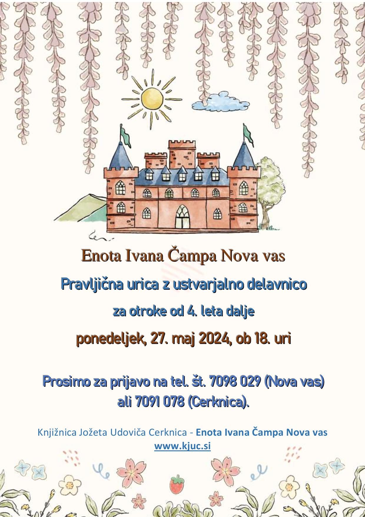 Pravljična urica z ustvarjalno delavnico – Nova vas