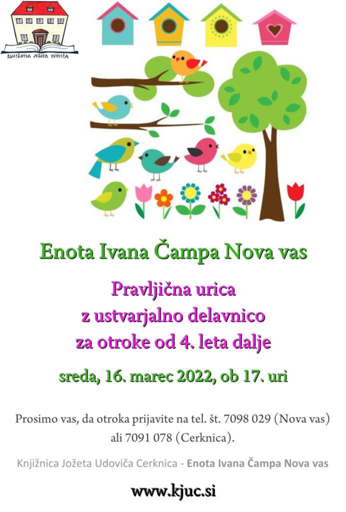 Pravljična urica z ustvarjalno delavnico za otroke od 4. leta dalje