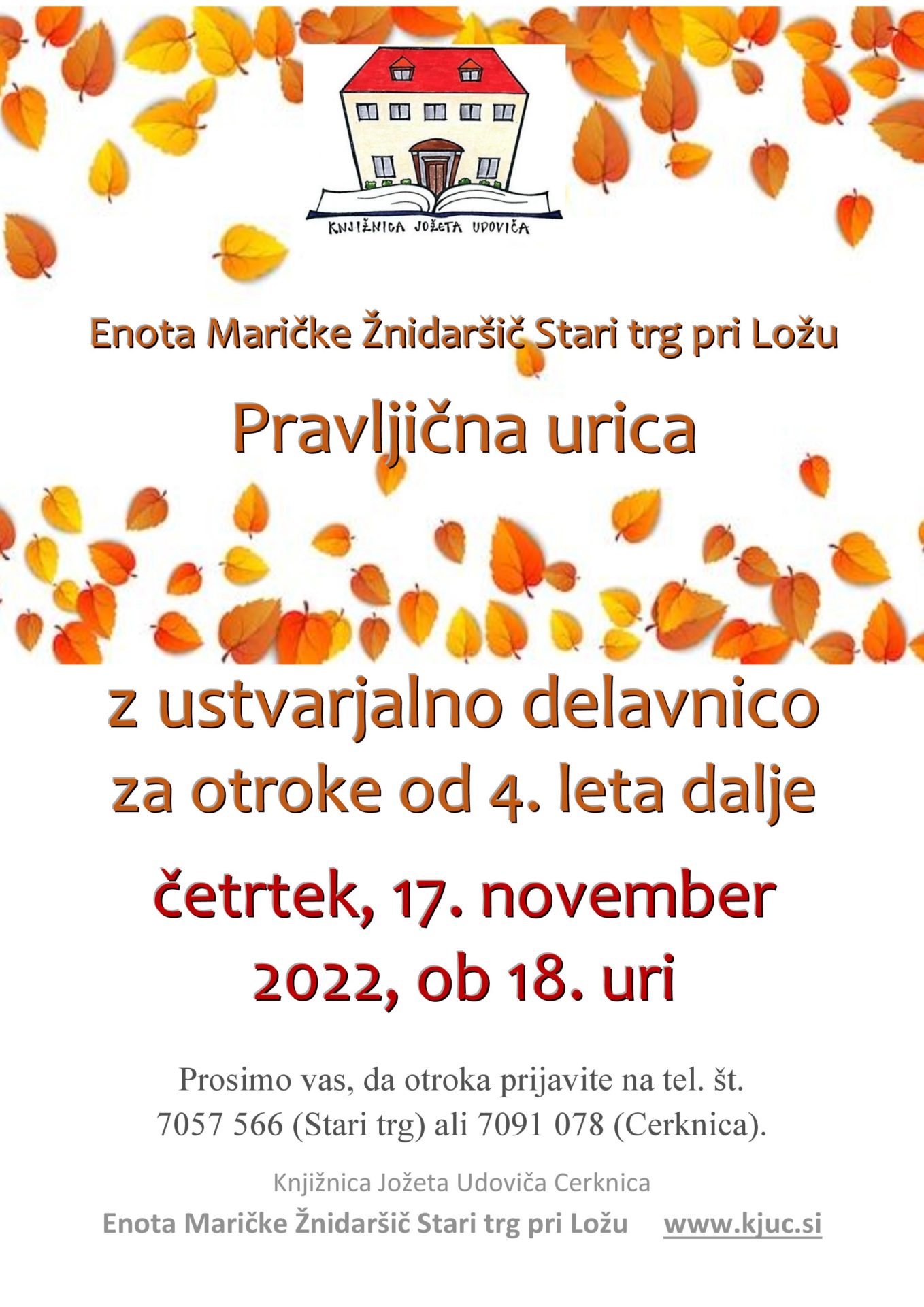 Pravljična urica z ustvarjalno delavnico v Starem trgu