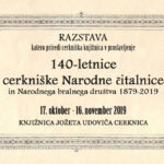 140-letnica cerkniške Narodne čitalnice in Narodnega bralnega društva 1879‒2019