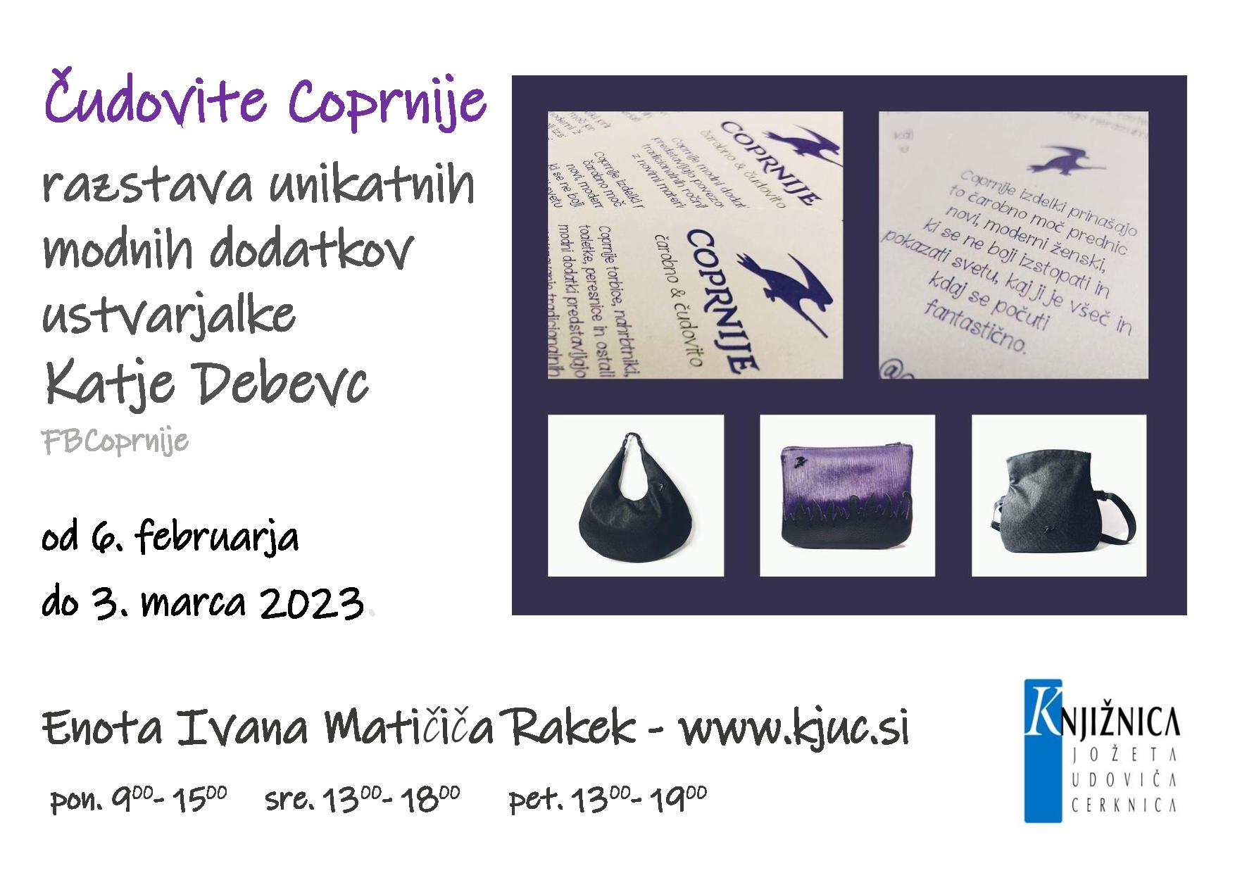 Čudovite Coprnije - razstava unikatnih modnih dodatkov ustvarjalke Katje Debevc