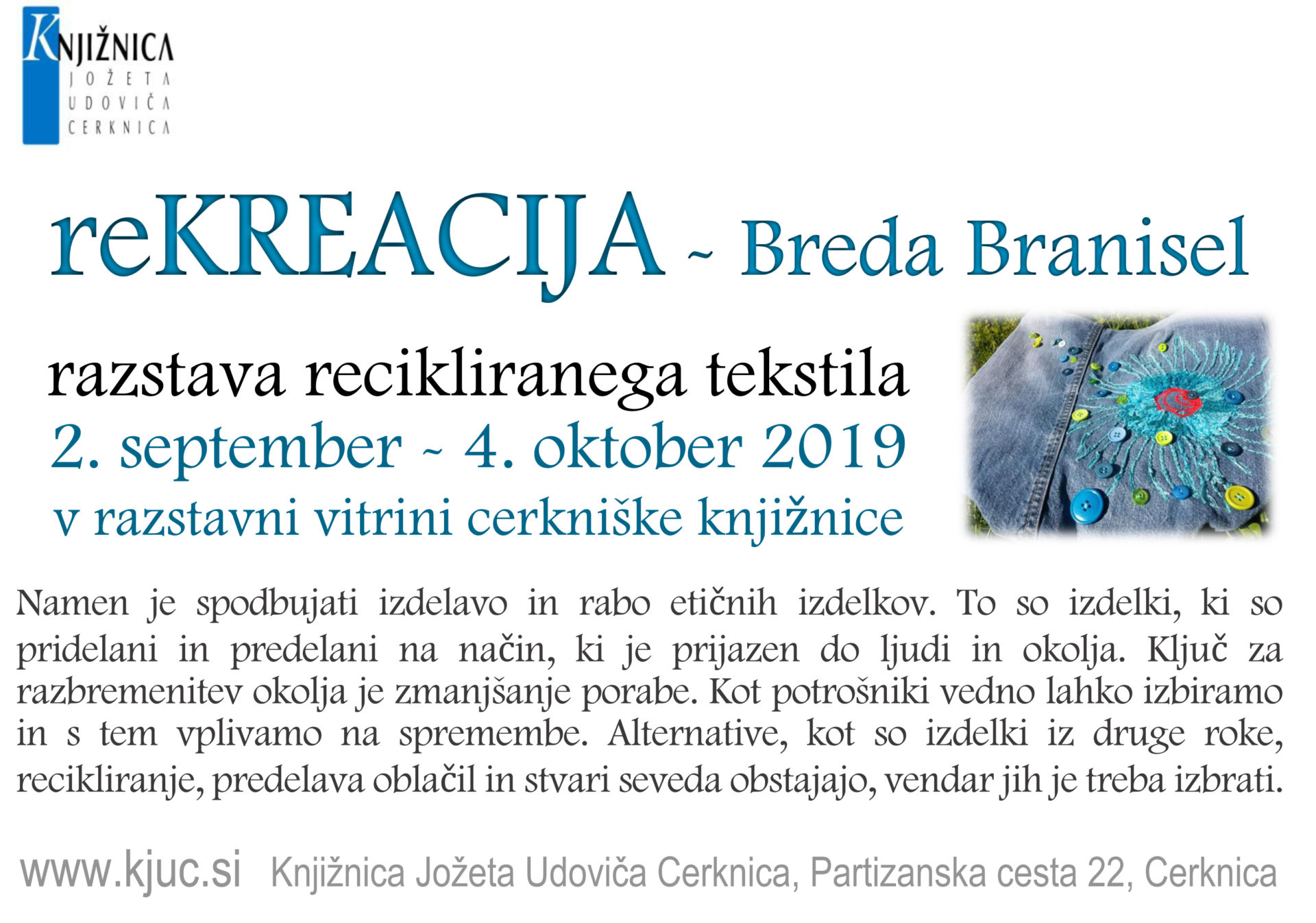 reKREACIJA - Breda Branisel - razstava recikliranega tekstila