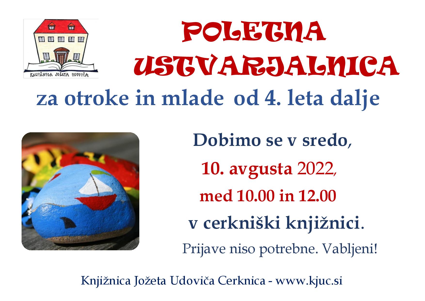 Poletna ustvarjalnica za otroke in mlade od 4. leta dalje