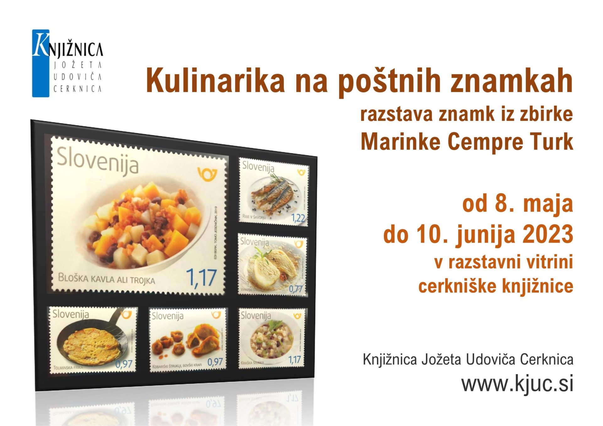 Kulinarika na poštnih znamkah razstava znamk iz zbirke Marinke Cempre Turk