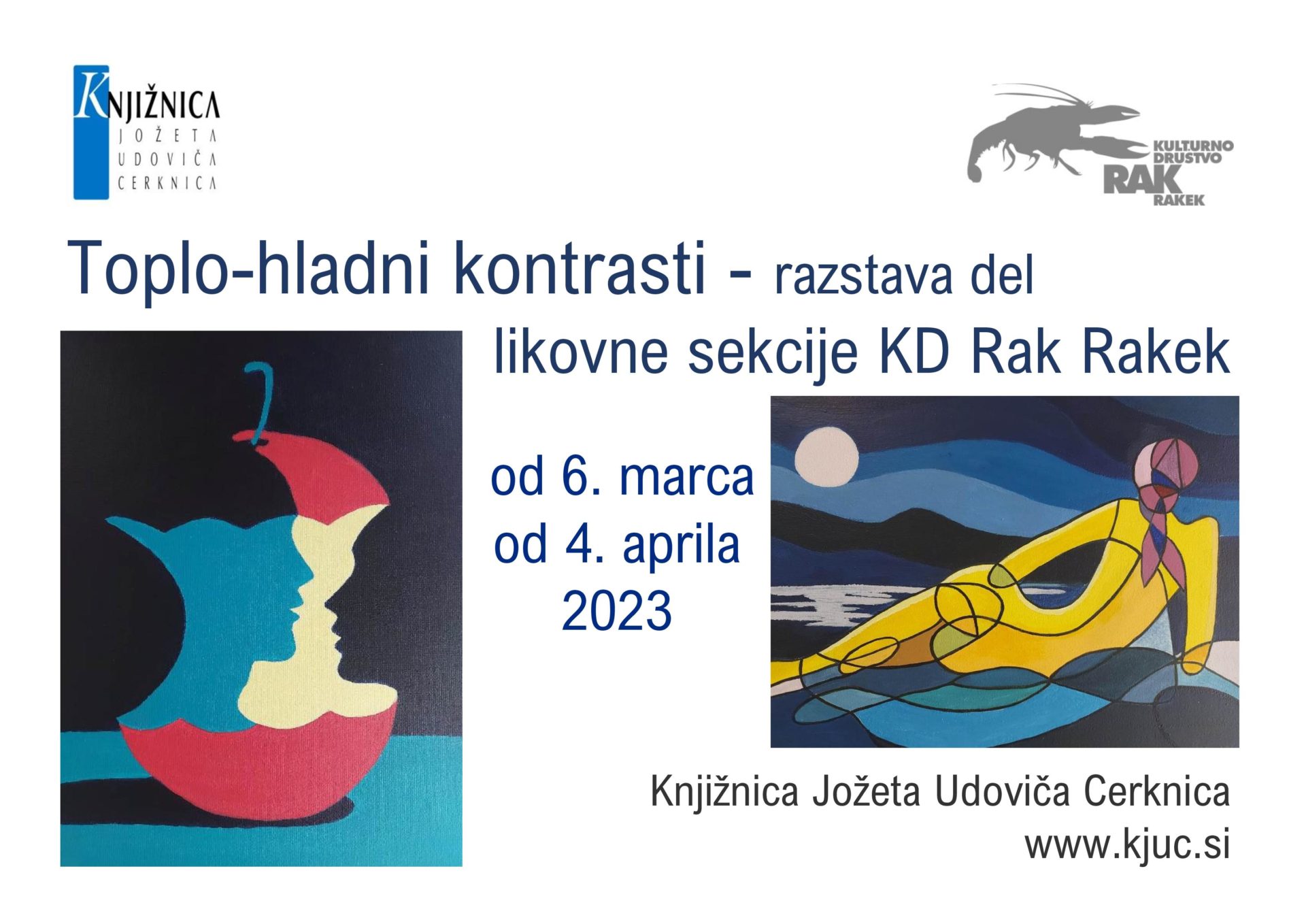 Toplo-hladni kontrasti - razstava del likovne sekcije KD Rak Rakek