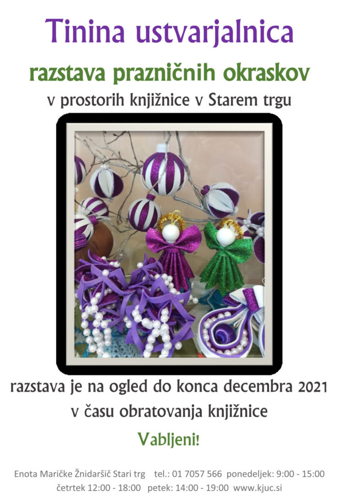Tinina ustvarjalnica - razstava prazničnih okraskov