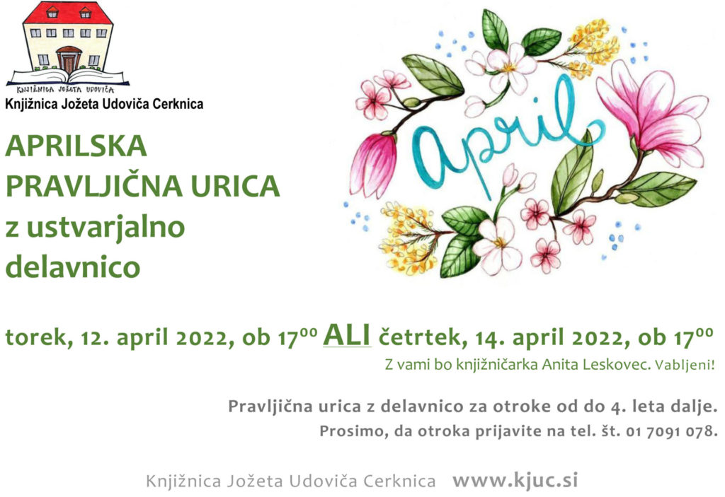 Aprilska pravljična urica z ustvarjalno delavnico