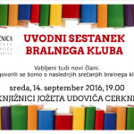 Bralni klub - uvodni sestanek