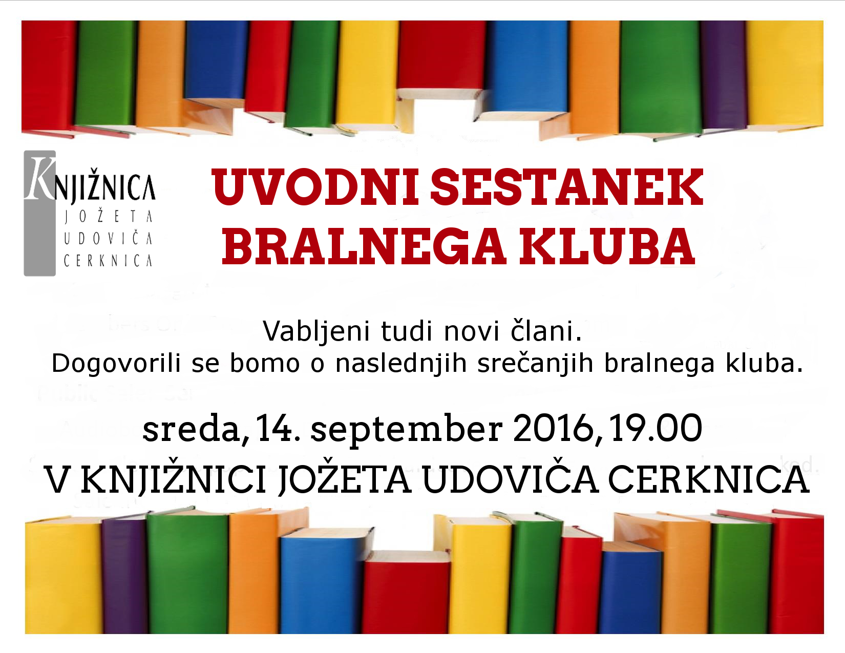 Bralni klub - uvodni sestanek