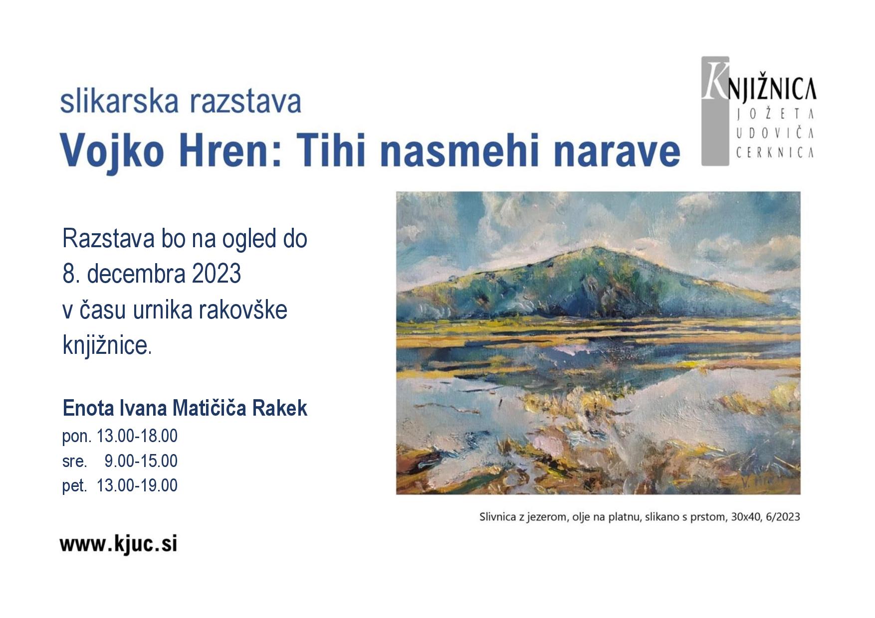 Slikarska razstava - Vojko Hren: Tihi nasmehi narave