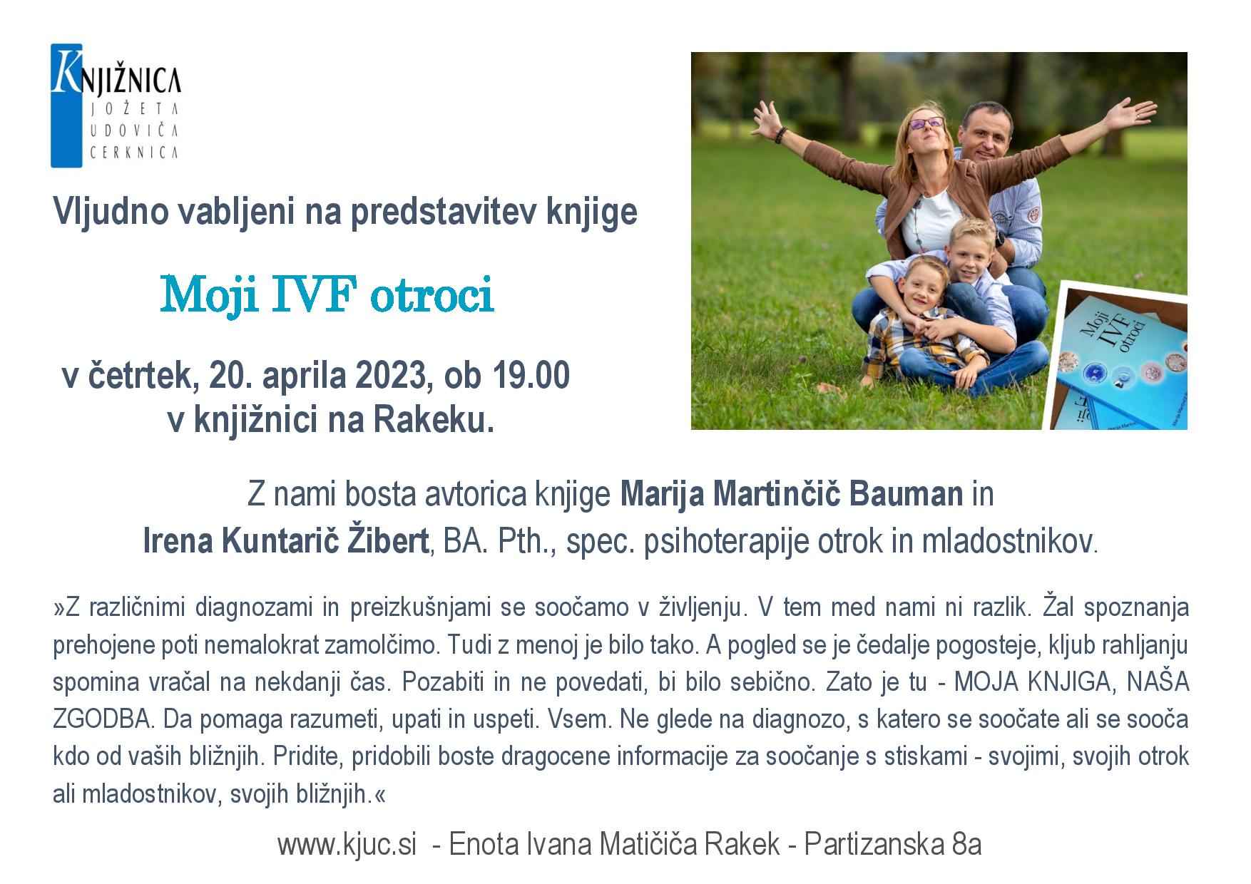 Marija Martinčič Bauman: Moji IVF otroci - predstavitev knjige
