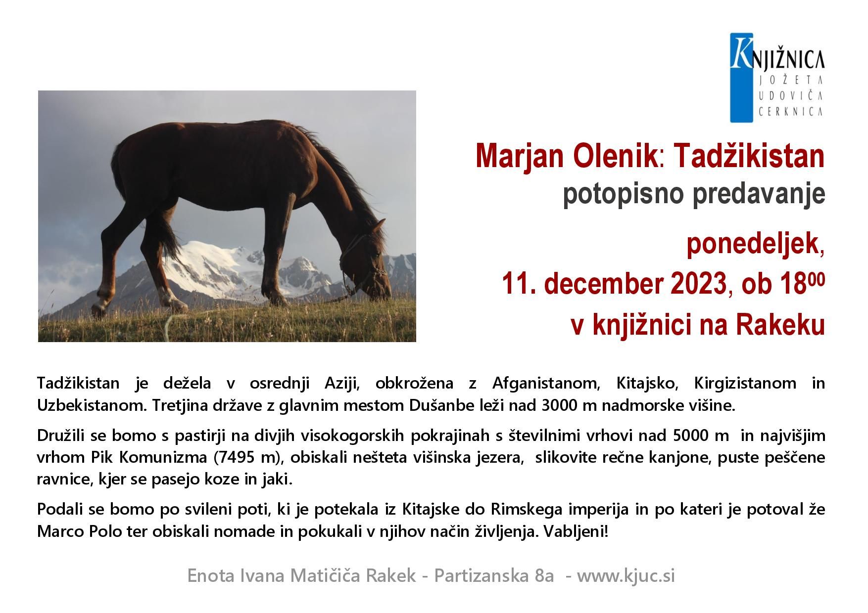 Marjan Olenik - Tadžikistan