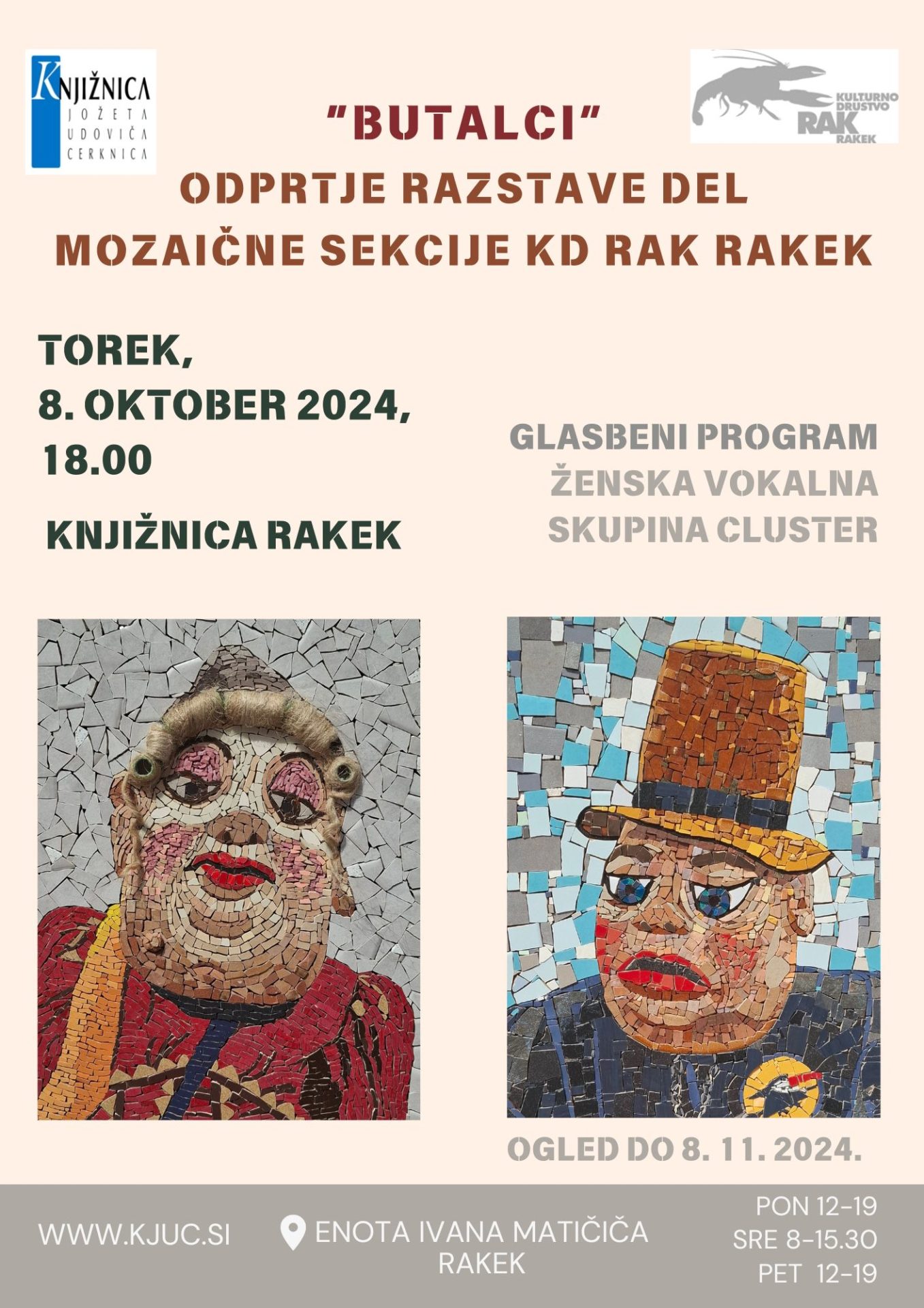 Butalci - odprtje razstave del Mozaične sekcije KD Rak Rakek
