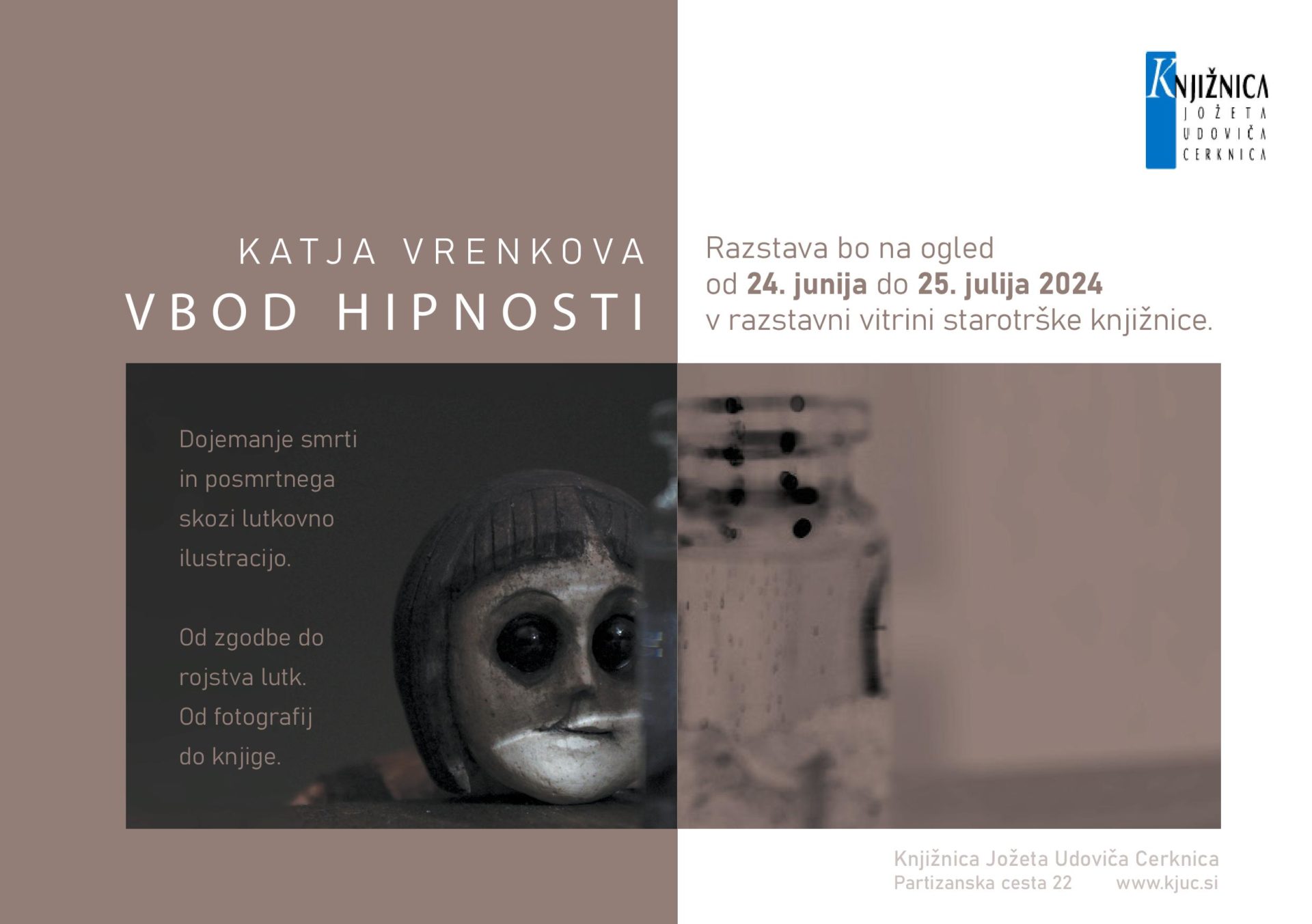Katja Vrenkova: Vbod hipnosti - razstava lutkovnih ilustracij iz avtorske knjige Vbod hipnosti