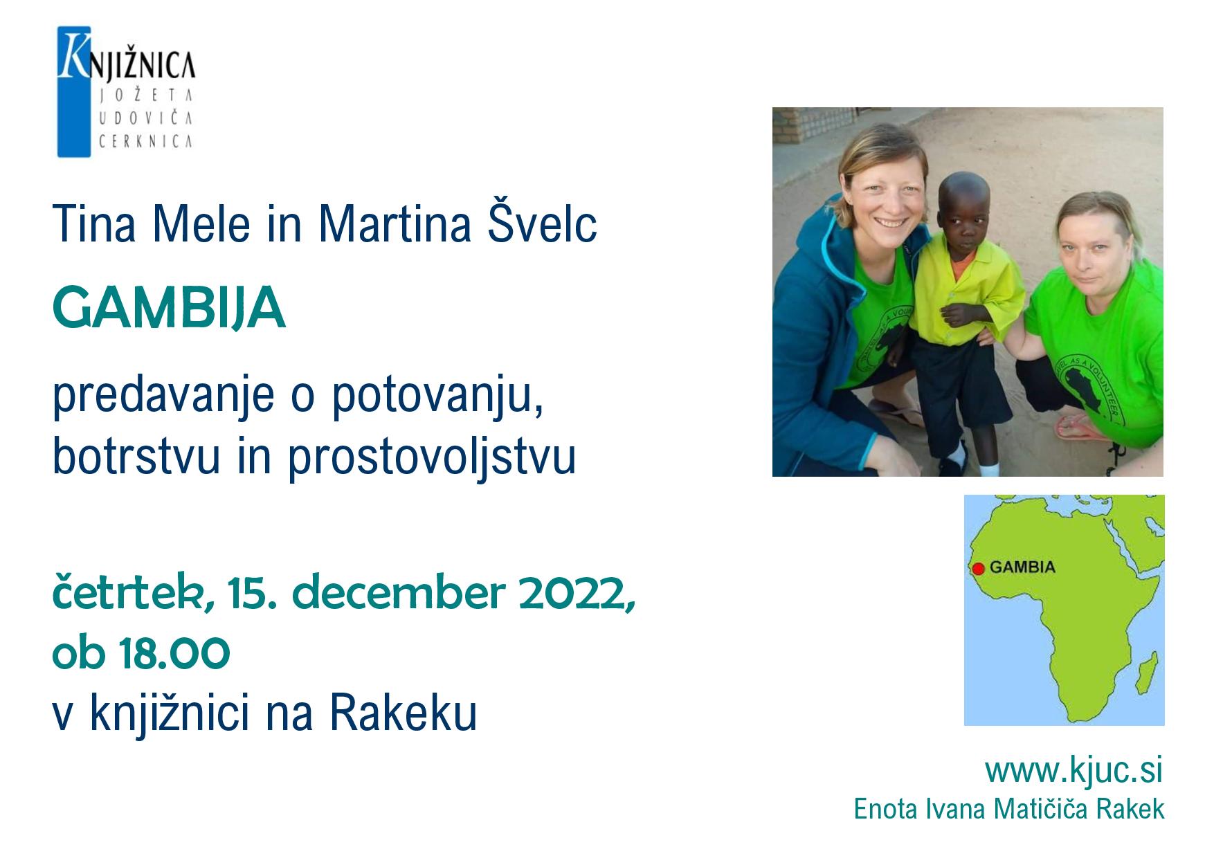 Gambija - predavanje Tine Mele in Martine Švelc
