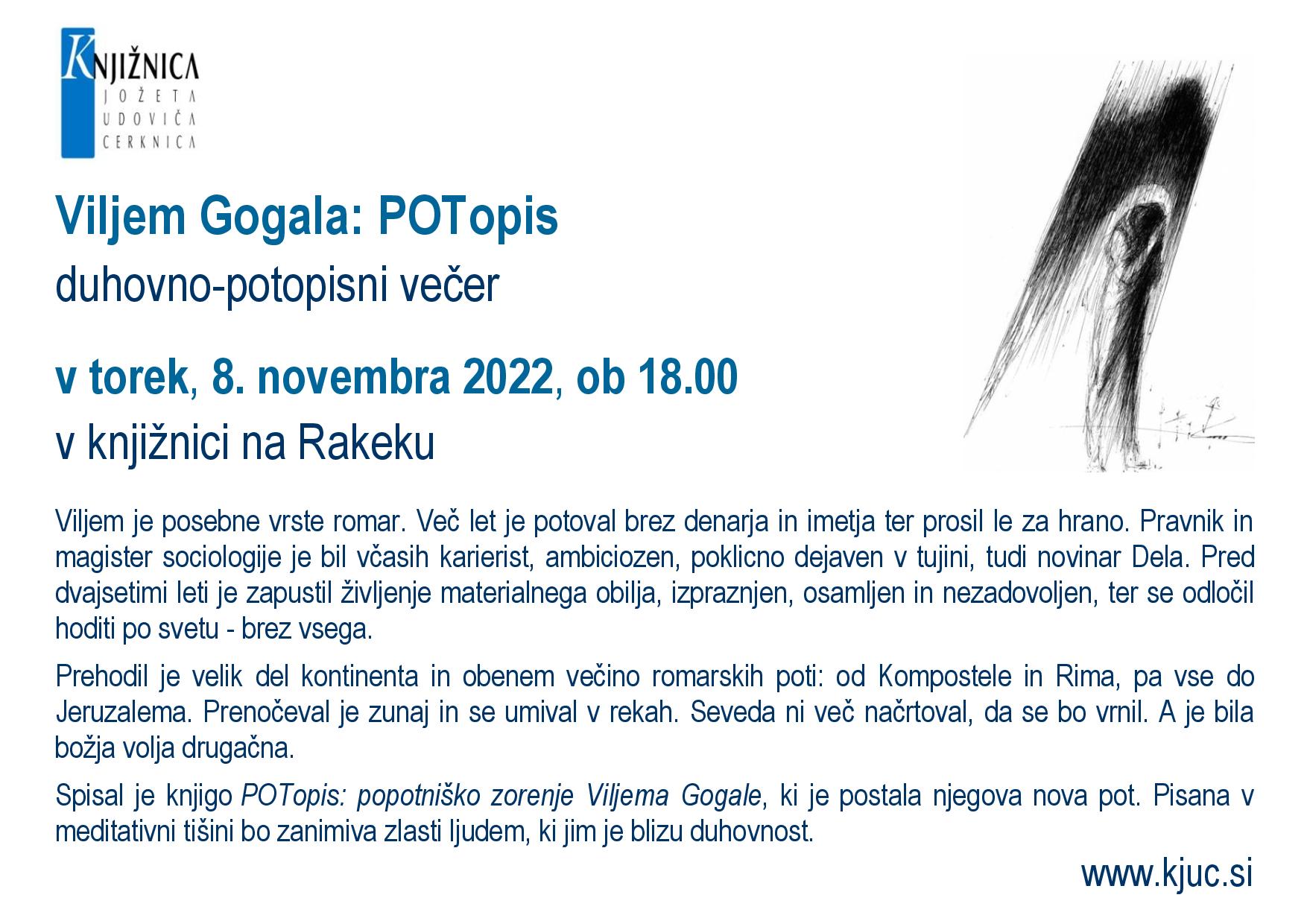 Viljem Gogala: POTopis - duhovno-potopisni večer