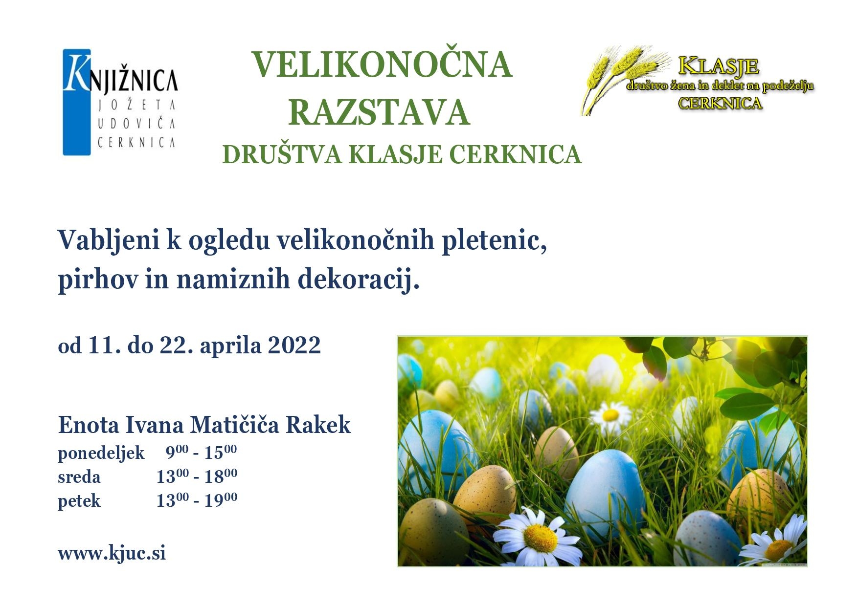Velikonočna razstava društva Klasje Cerknica