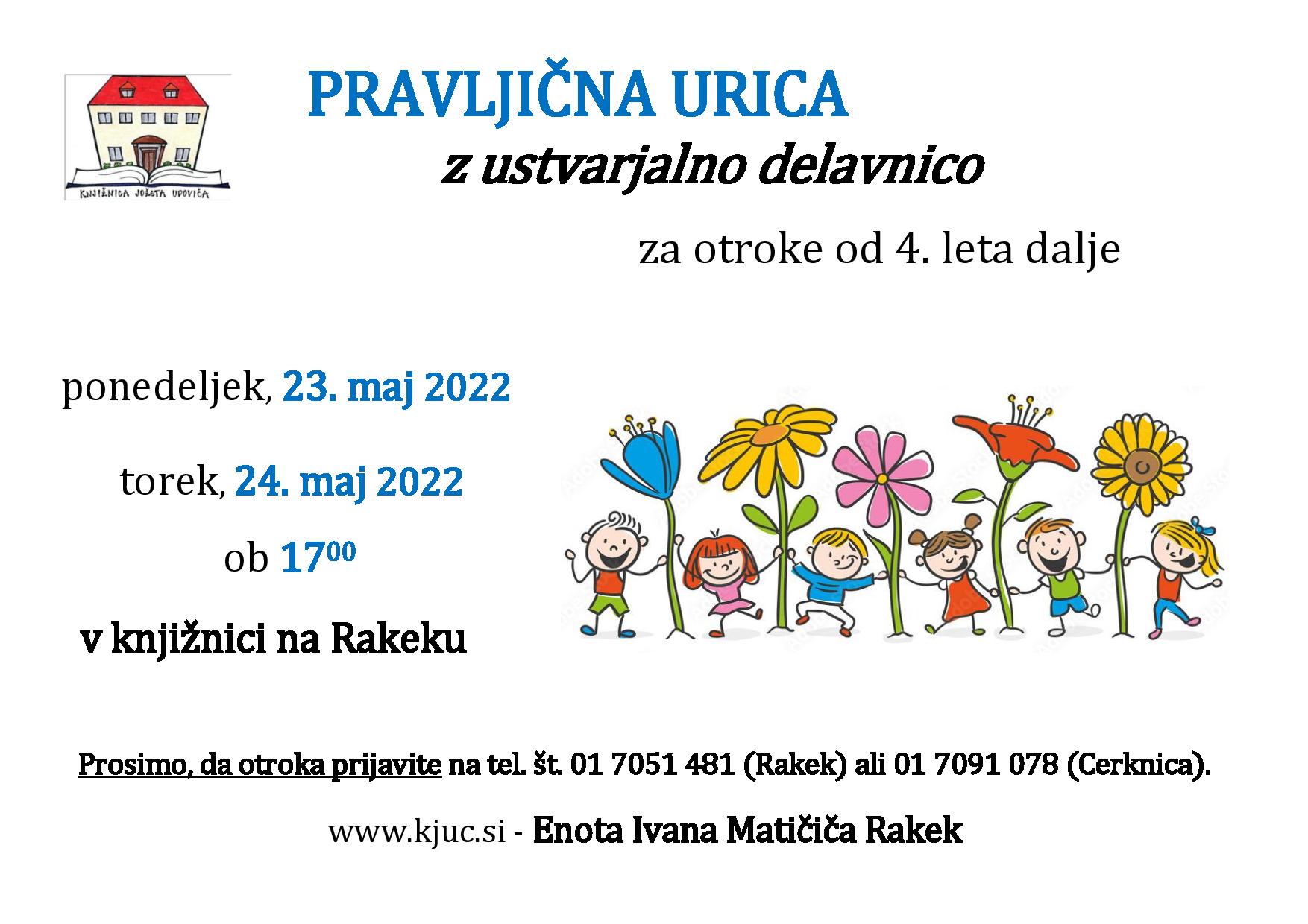 Pravljična urica z ustvarjalno delavnico Rakek